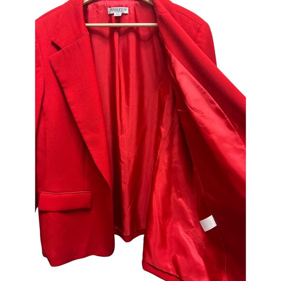 Pendleton Vintage Y2K Red Wool Oversized Blazer - Picture 7 of 8